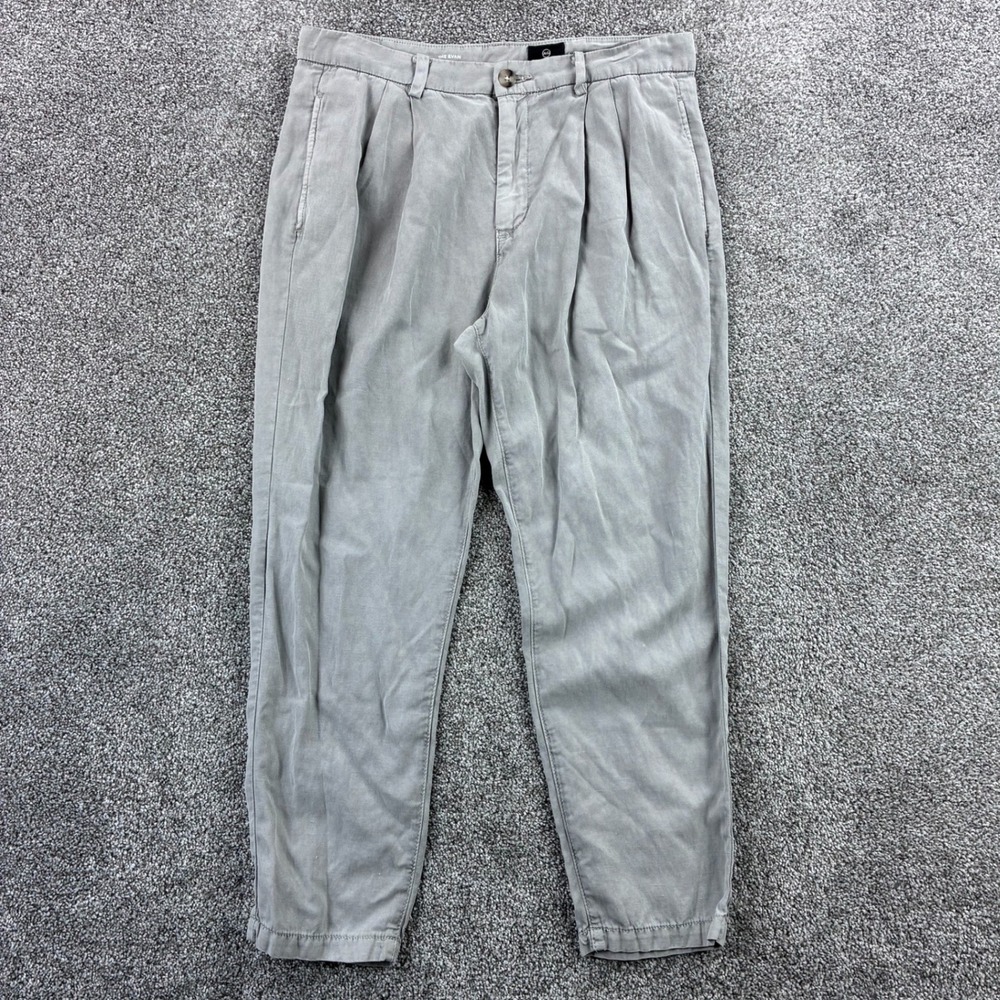 Adriano Goldschmied The Evan Pants Women's 29R Gray Relaxed Pleated Trouser